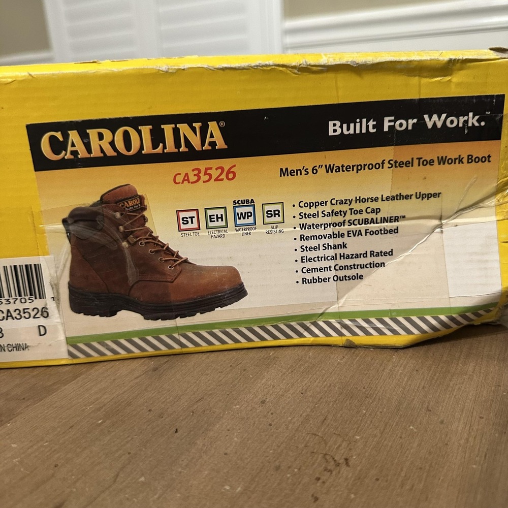 Carolina CA3526 Work Boots Mens Size 13 D Brown Steel Toe Waterproof Leather - Picture 8 of 8